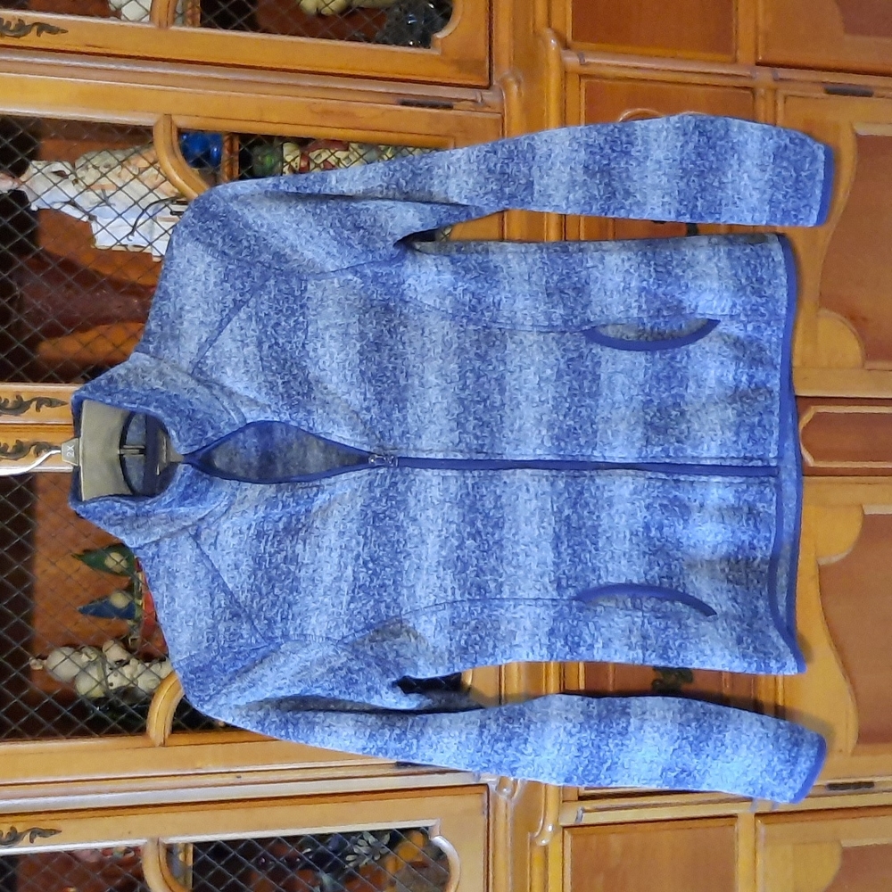 Eddie Bauer Blue Ombre Striped Athletic Athleisure Activewear Zip Up Jacket S
